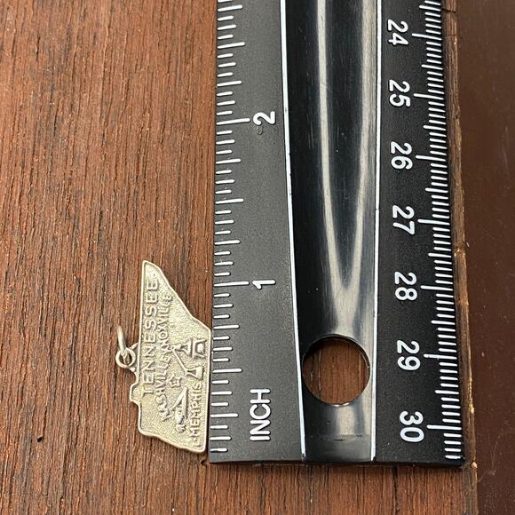 Vintage Bell Trading Post 925 Sterling Silver Tennessee State Map Pendant Charm - Picture 3 of 4